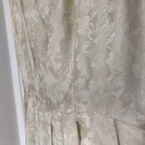 Vintage White Dress with Floral Details